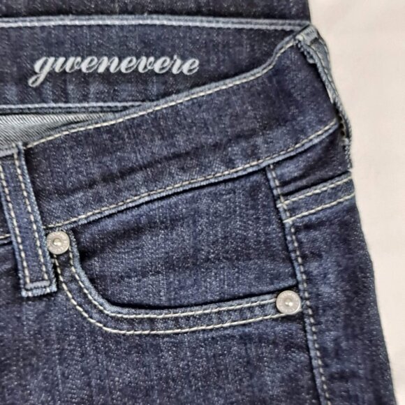 7 For all Mankind Size 25 Gwenevere 5 Pocket Skinny Jean Crystal Button EUC - Picture 5 of 11
